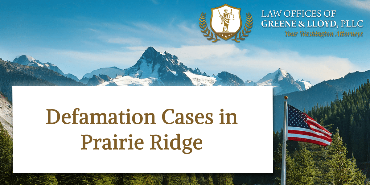 Defamation Cases in Prairie Ridge Washington - New